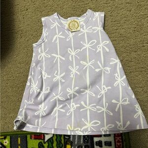 TBBC Purple Sleeveless Dress with White Bow Pattern